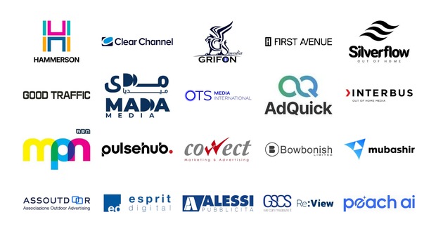 Logos of the 21 new members joining the World Out of Home Organisation in June 2026
