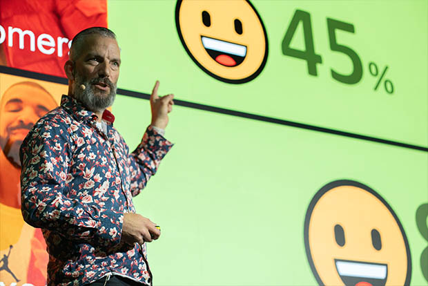 Title slide of Dino Burbidge�s WOO London 2026 presentation: Now, Next and the Wondrous Future