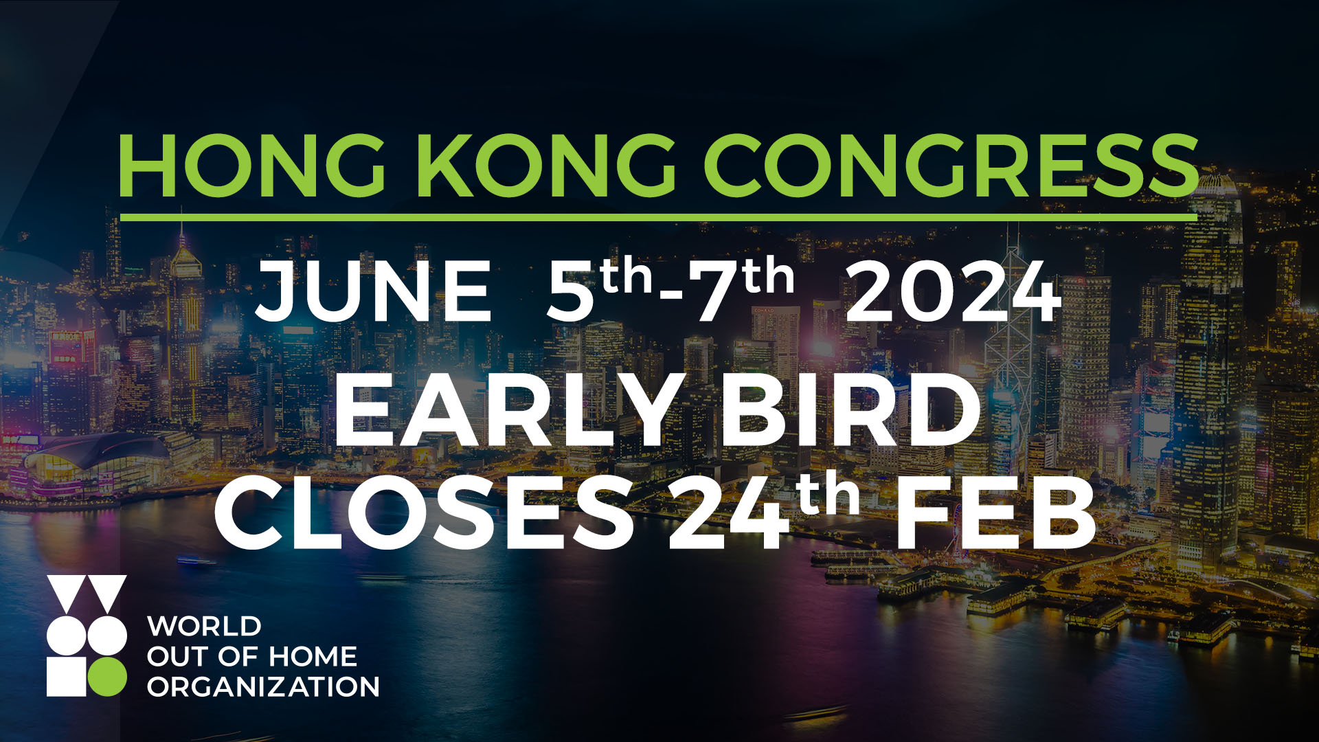 WOO Congress Hong Kong - Just One Week to take advantage of our Earlybird Rates!