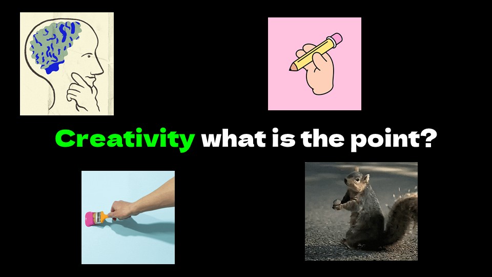Title slide of Katy Hopkins� WOO London 2026 presentation: Creativity, what is the point?
