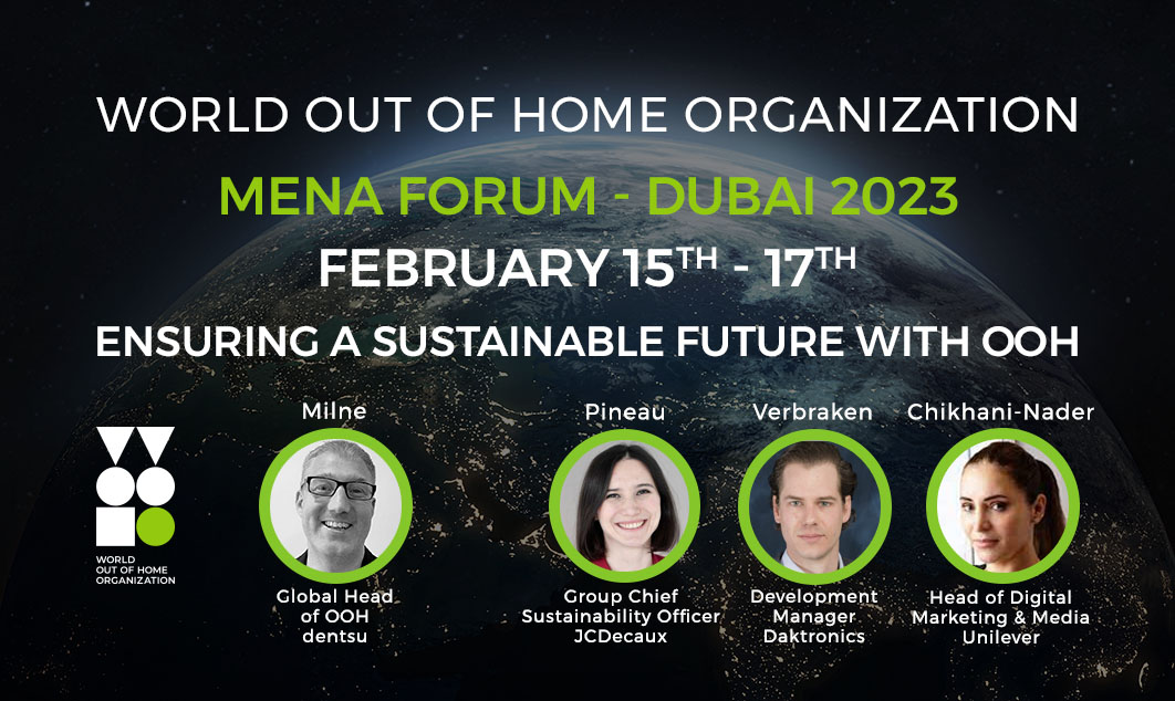 World Out of Home Organization announces top ‘Sustainability in OOH’ panel for MENA Regional Forum